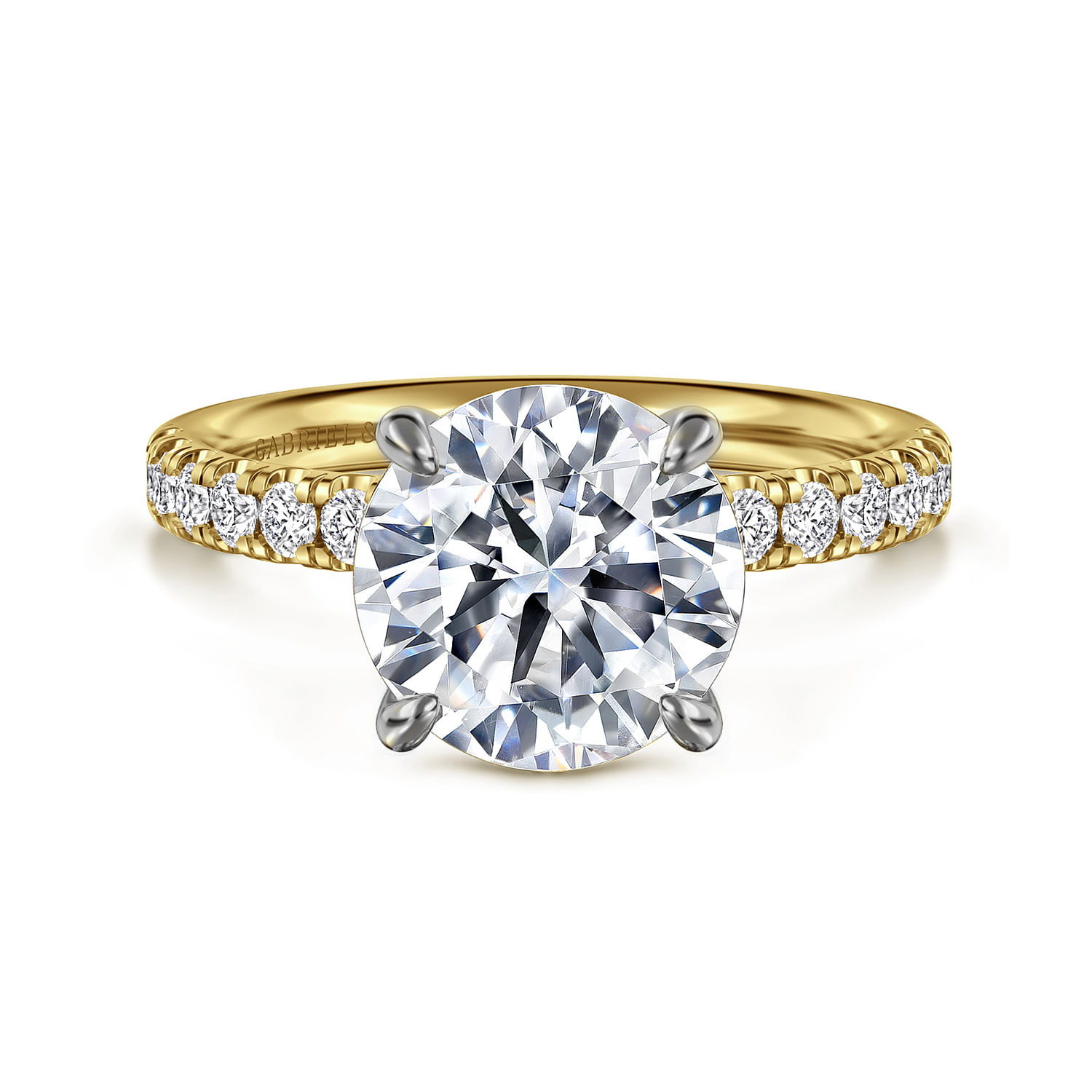 Gabriel & Co. 14K Two-Tone Diamond Semi-Mount Ring