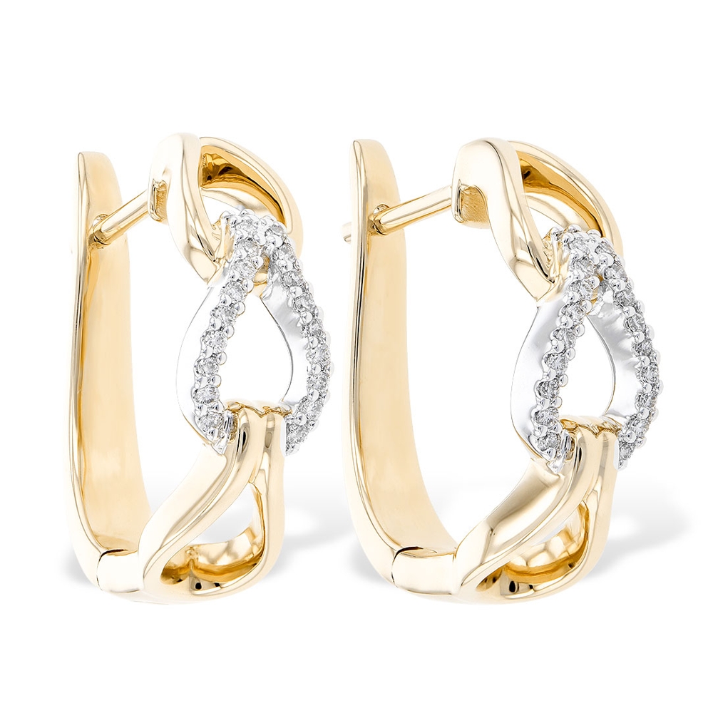 Allison Kaufman 14K White and Yellow Diamond Hoop Earrings