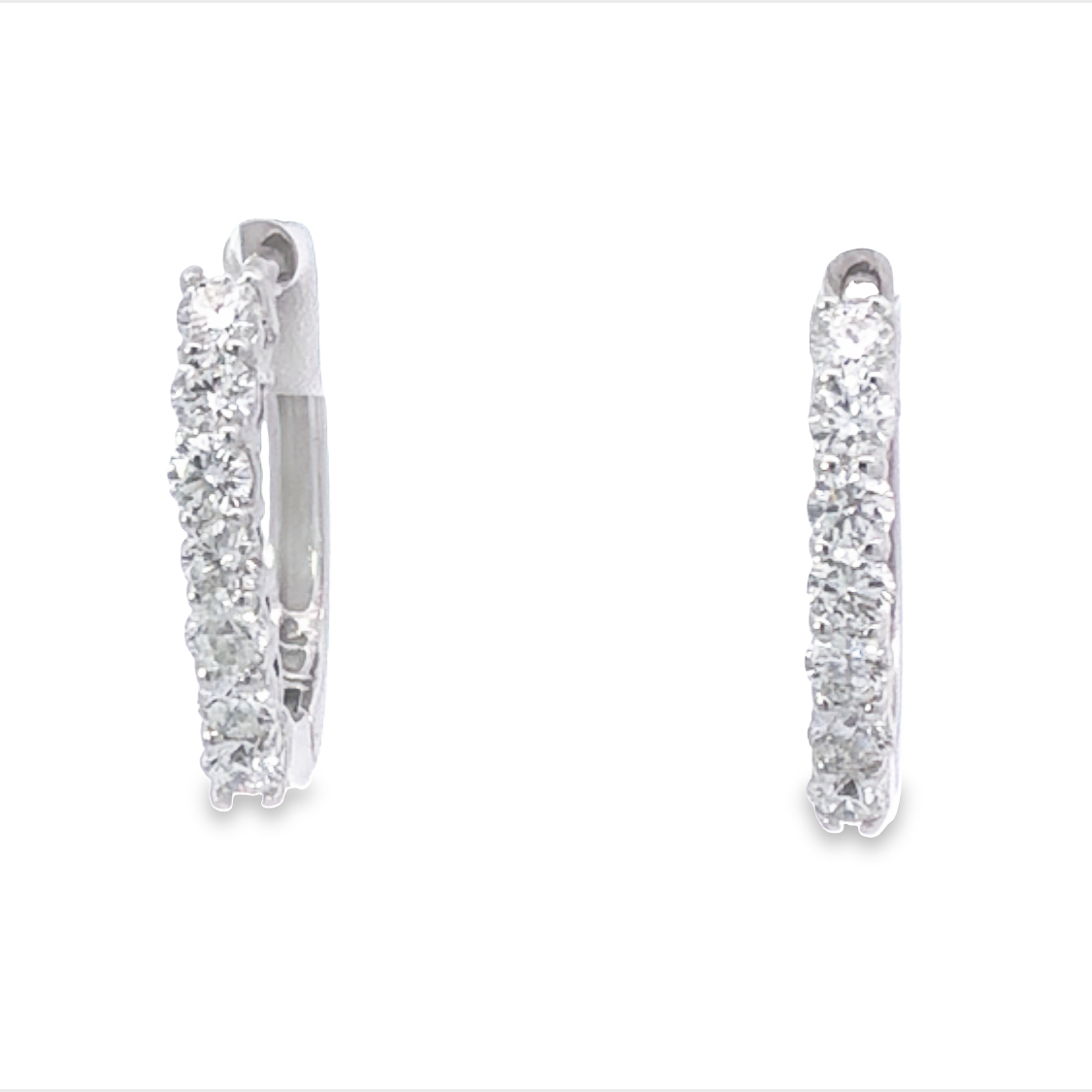 14K White Gold Hoop Earrings
