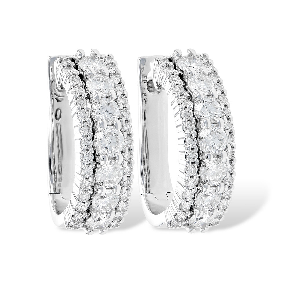 Allison Kaufman 14 White Gold Earrings with Round Diamonds