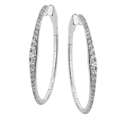 Simon G. 18K White Gold Diamond Hoop Earrings