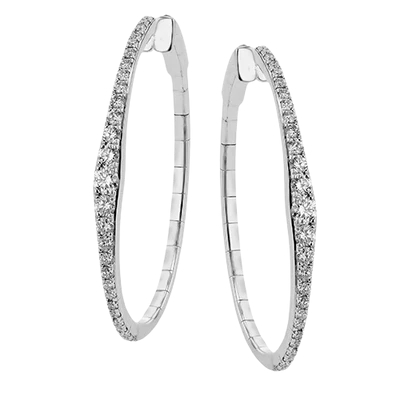 Simon G. 18K White Gold Diamond Hoop Earrings