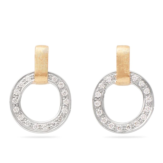Marco Bicego 18K White and Yellow Gold Diamond Jaipur Link Earrings