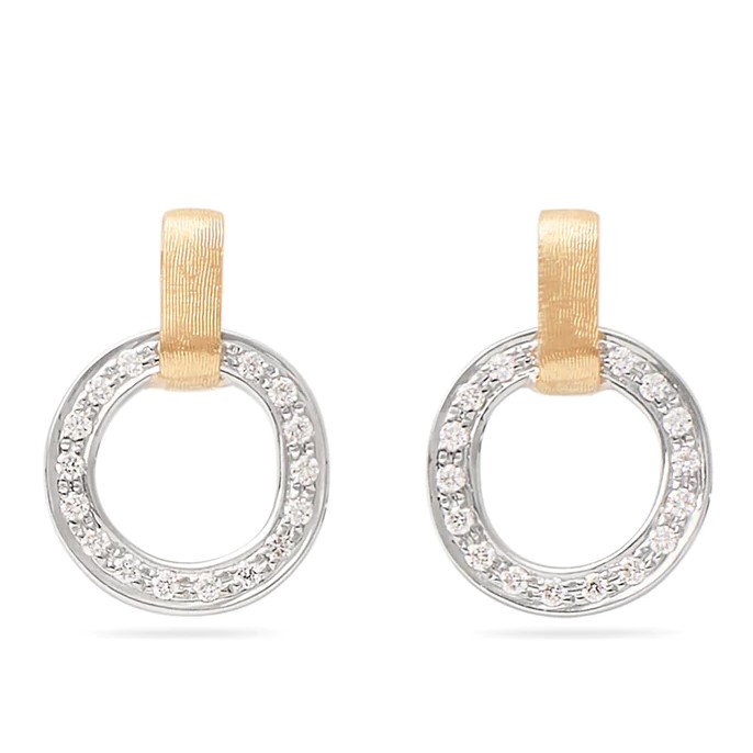 Marco Bicego 18K White and Yellow Gold Diamond Jaipur Link Earrings