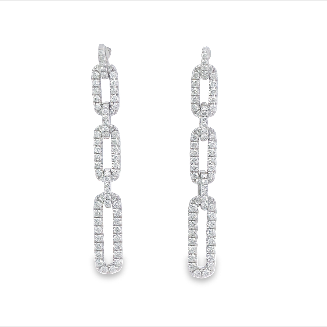 14K White Gold Diamond Earrings