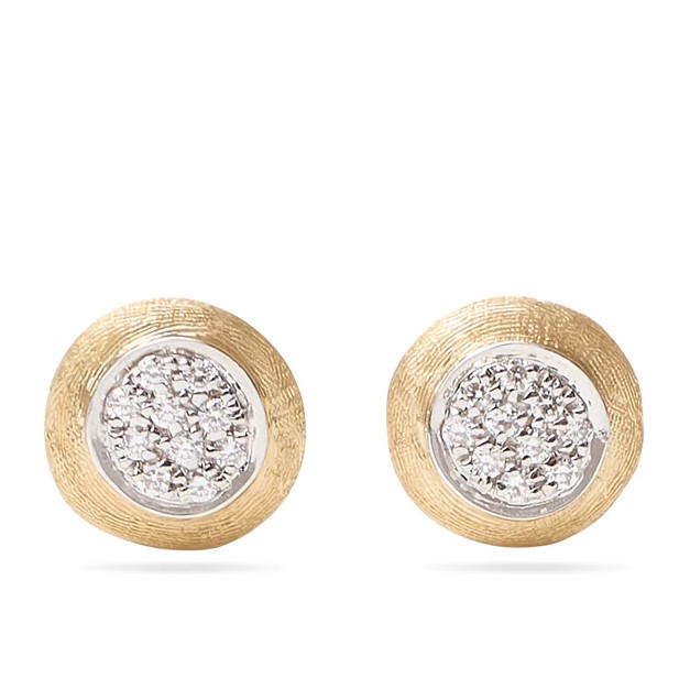 18K Yellow & White Gold Delicati Orecchini Jaipur Moneta Earrings with 20=0.15TW Round Diamonds F-G VS