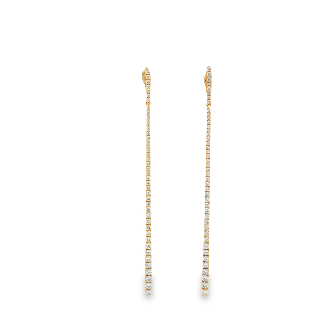 18K Yellow Gold Dangling Diamond Earrings