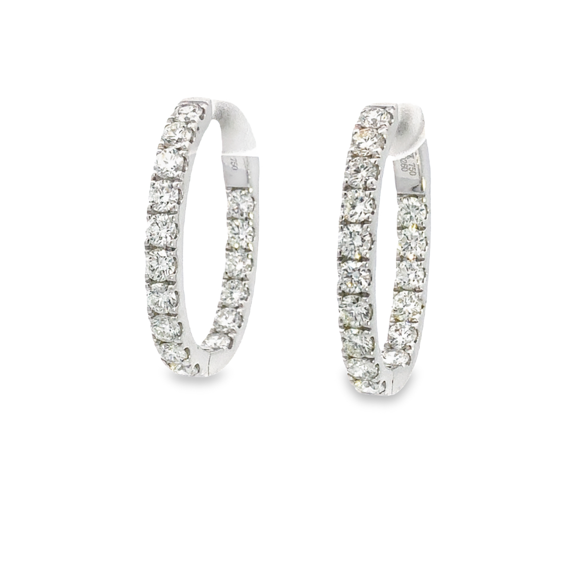 18K White Gold Hoop Earrings
