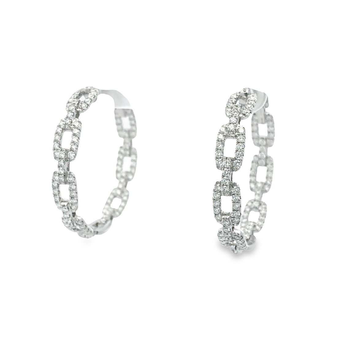 18K White Gold Hoop Earrings