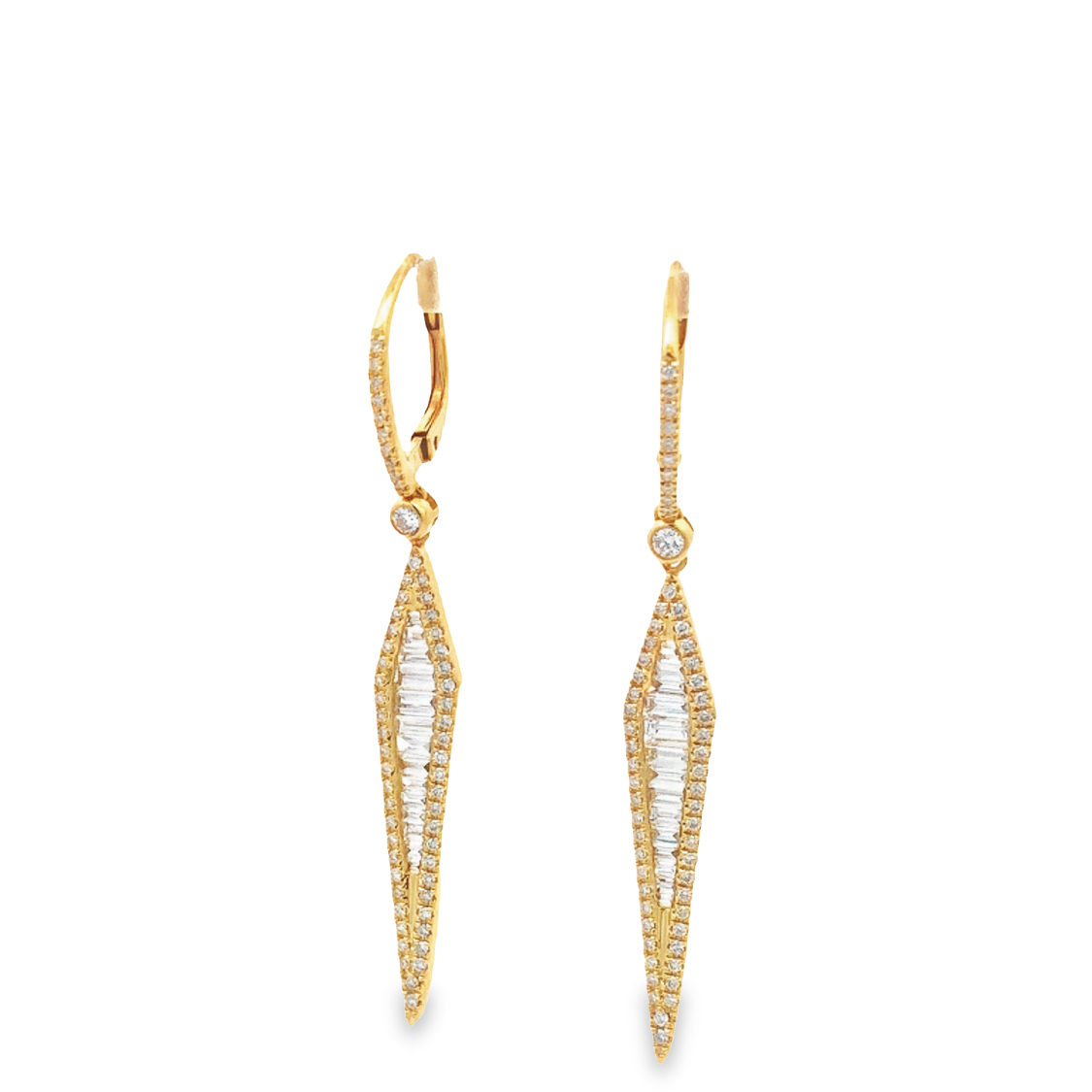 18K Yellow Gold Kite Dangling Earrings