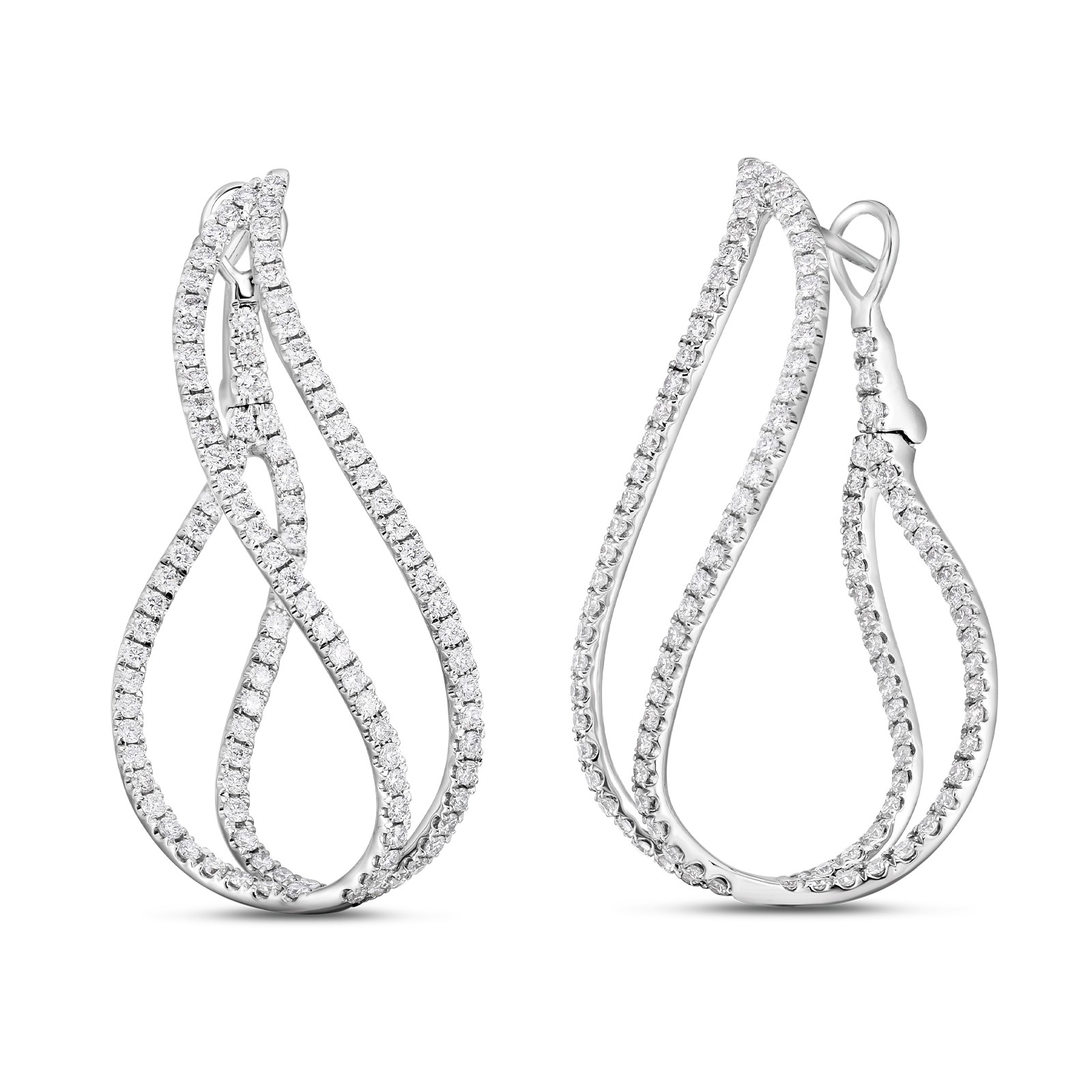 Roberto Coin 18K White Gold Diamond Twist Earrings