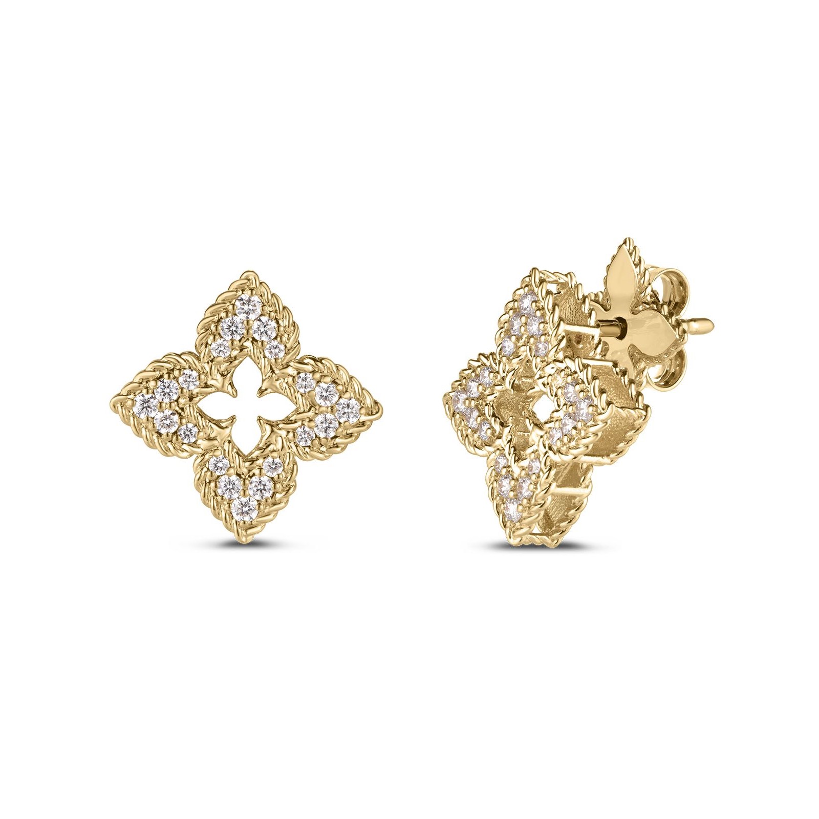 Roberto Coin 18K Yellow Gold Diamond Venetian Princess Earrings