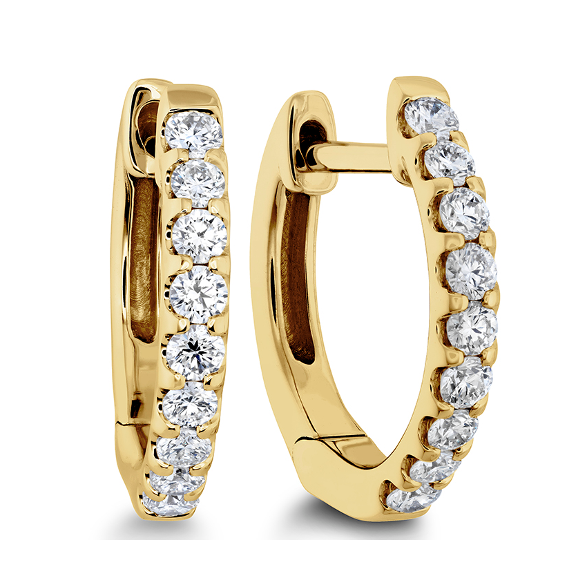 Memoire 18K Yellow Gold Odessa Diamond Huggie Earrings