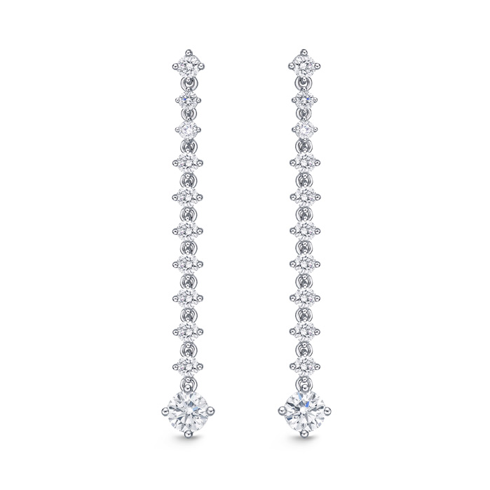 Memoire 18K White Gold Lila Diamond Drop Earrings