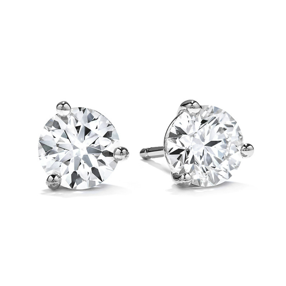 Hearts on Fire 18K White Gold Three-Prong Stud Earrings