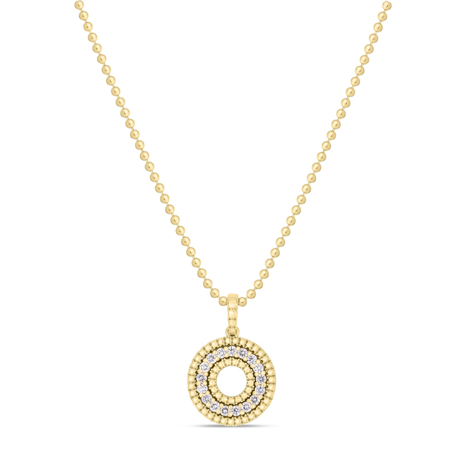 Roberto Coin 18K Yellow Gold and Diamond Siena Diamond Circle 17MM Necklace