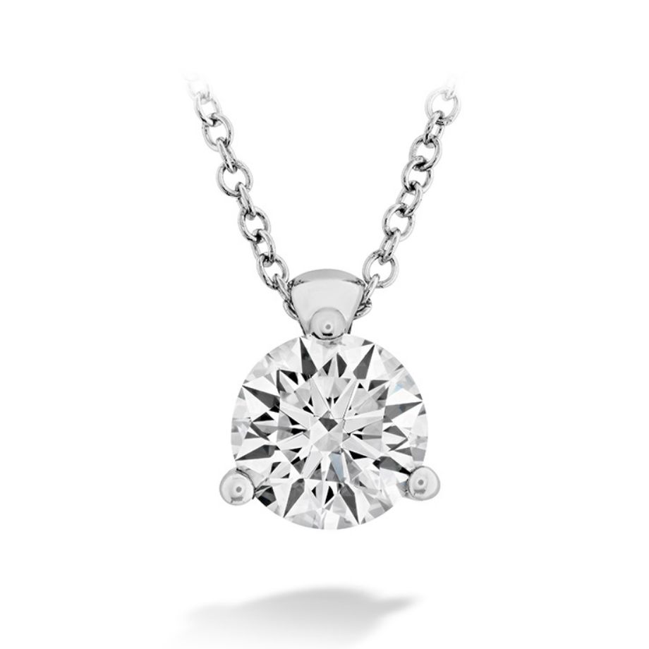 Hearts on Fire 18K White Gold Classic Three-Prong Solitaire Pendant Necklace