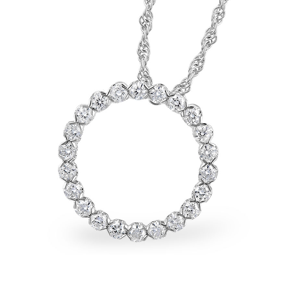 Allison Kaufman 14K White Gold Pendant with 23 Round Diamonds