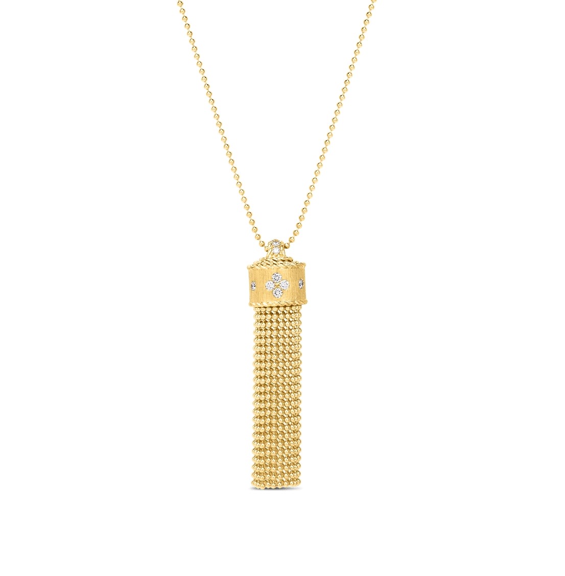 Roberto Coin 18K Yellow Gold Tassel Princess Diamond Accent Tassel Pendant Necklace