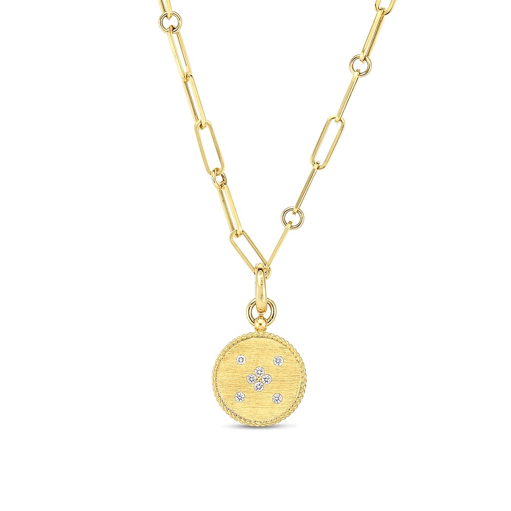 Roberto Coin 18K Yellow Gold Venetian Princess Pendant with Round Brilliant Cut Diamonds 0.16 Tcw G-H SI