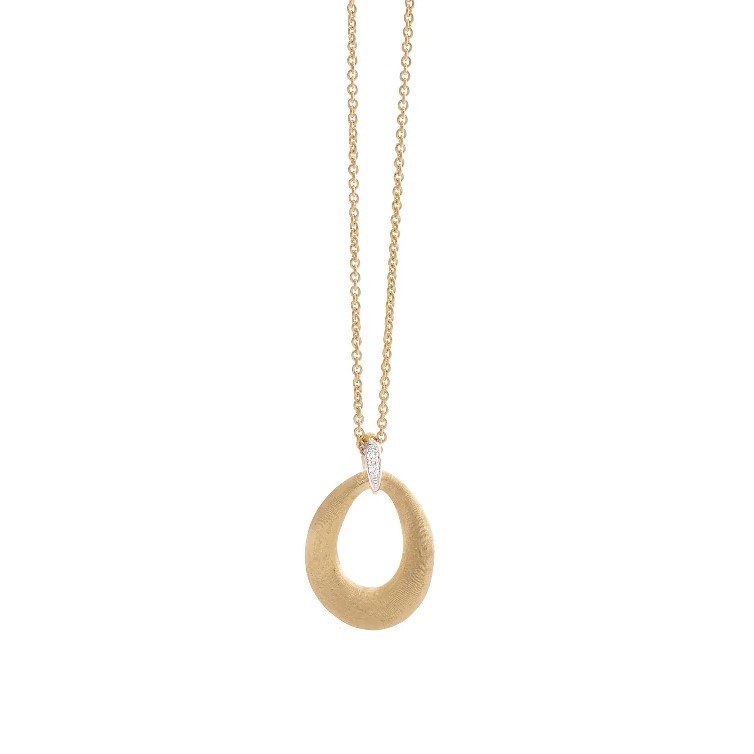 Marco Bicego 18K Yellow & White Gold Lucia Pendant with 2 Round Diamonds 0.03 Tcw F-G VS