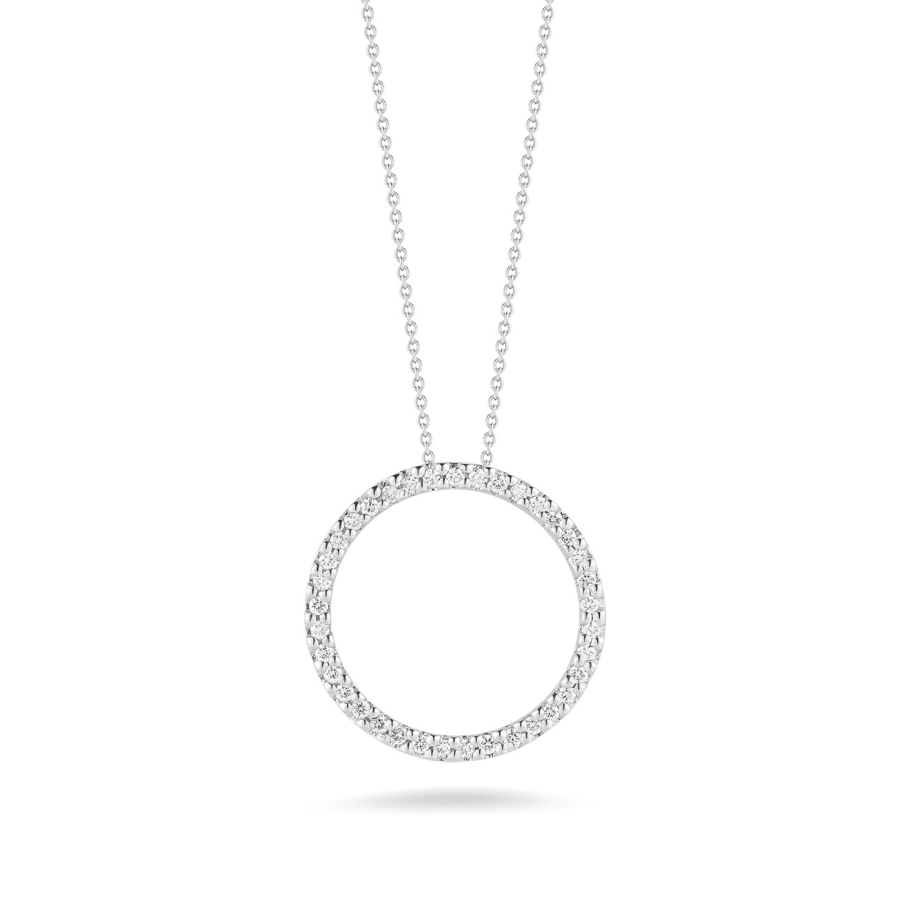 Roberto Coin 18K White Gold Small Diamond Circle Pendant