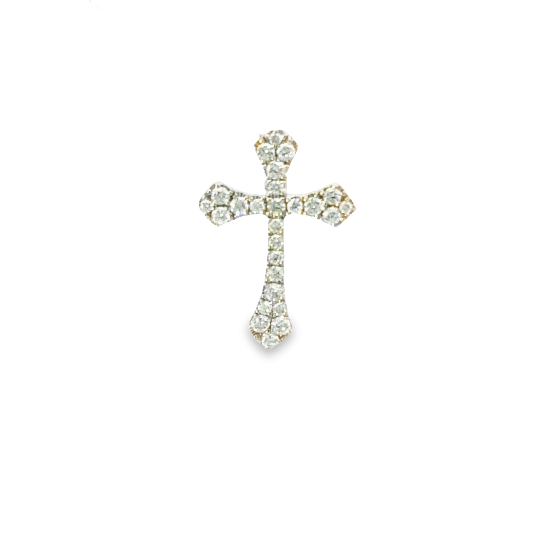 18K White Gold Diamond Cross Pendant with 26 Round Diamonds 0.35ctw G-H SI1-SI2