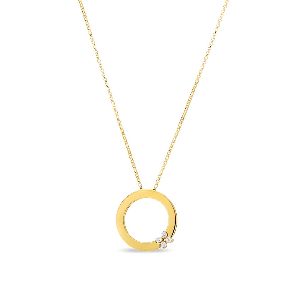 Roberto Coin 18K Yellow Gold Love in Verona Diamond Circle Pendant