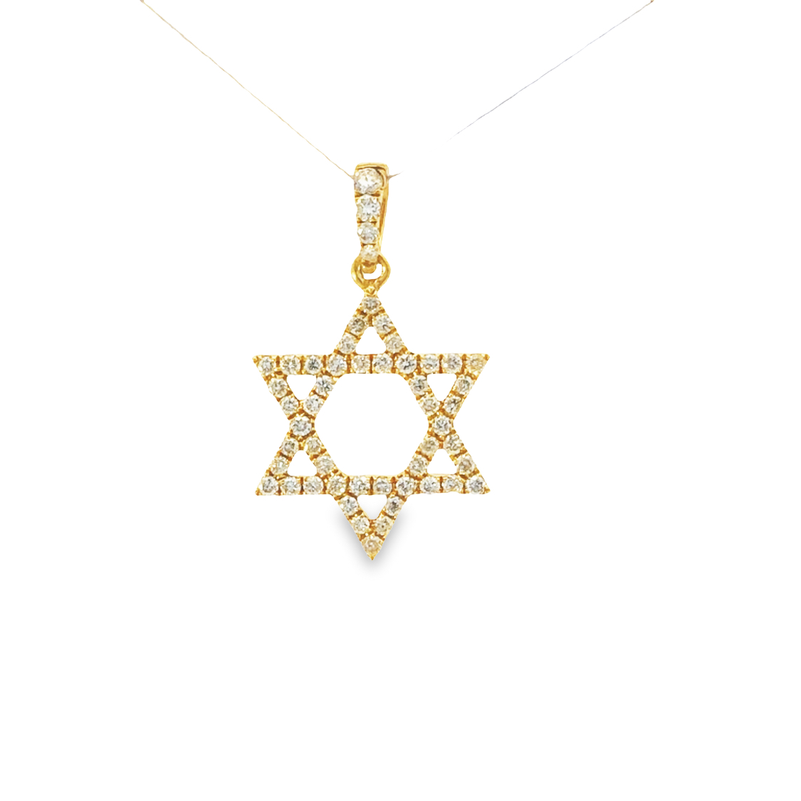 18K Yellow Gold Diamond Star of David Pendant