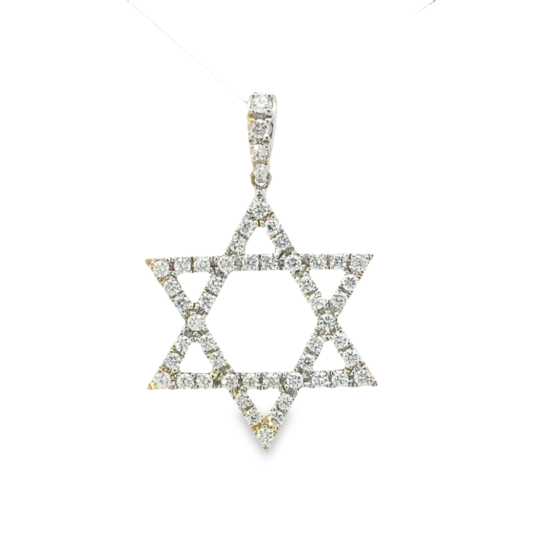 18K White Gold Star of David Pendant