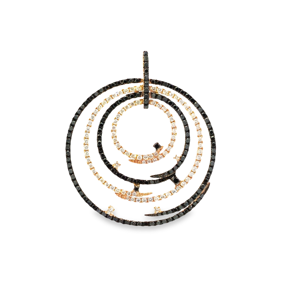 18K Rose Gold Circular Diamond Pendant
