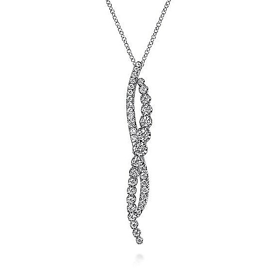 Gabriel & Co. 14K White Gold Diamond Twisted Pendant Necklace
