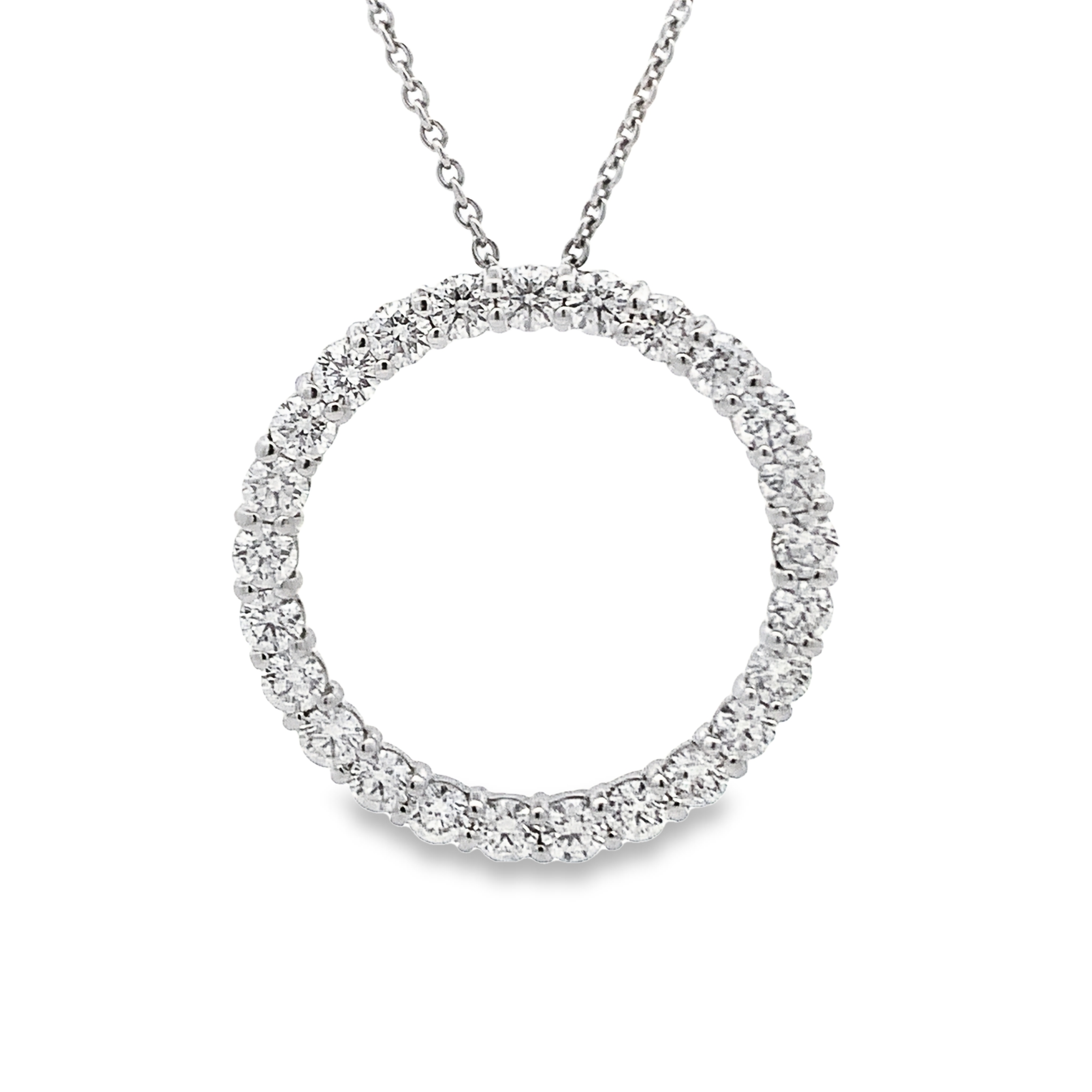 Roberto Coin 18K White Gold Diamond Circle Pendant Necklace