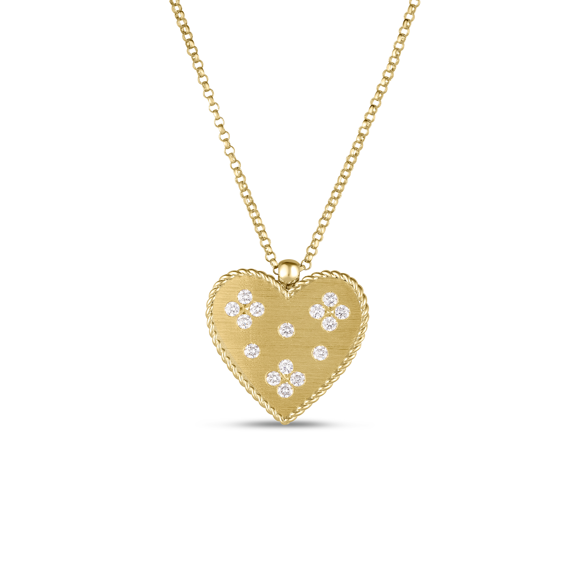 Roberto Coin 18K Yellow Gold Diamond Heart Pendant Necklace