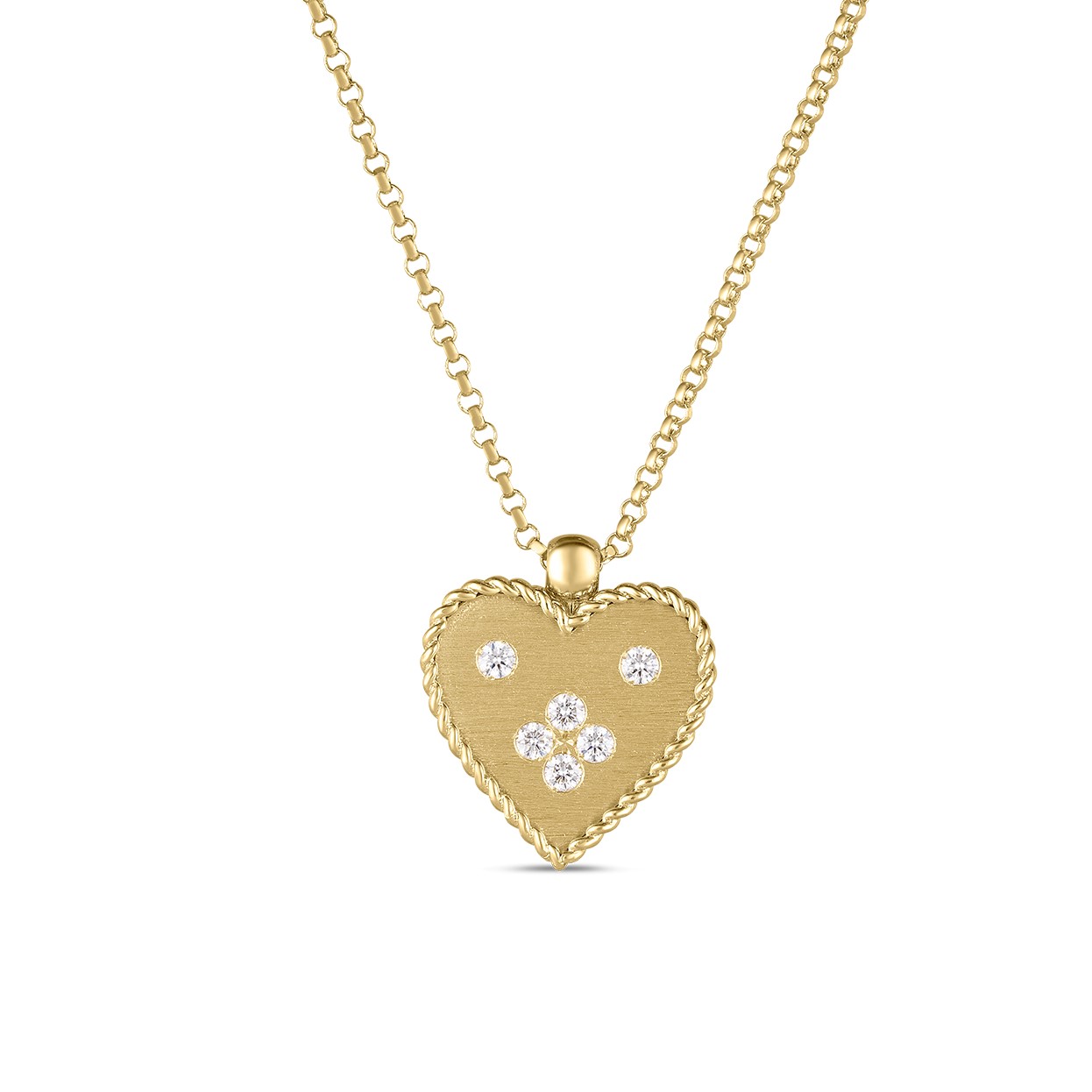 Roberto Coin 18K Yellow Gold Diamond Small Heart Pendant Necklace