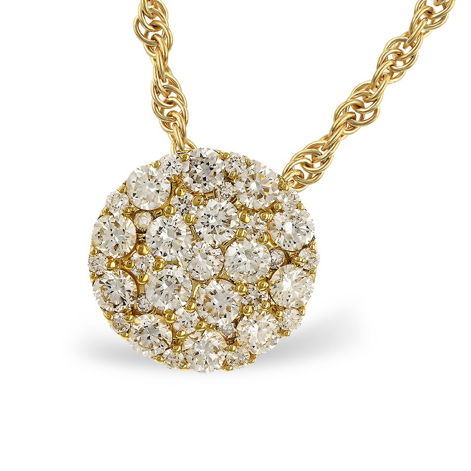 Allison Kaufman 14K Yellow Gold Diamond Cluster Pendant