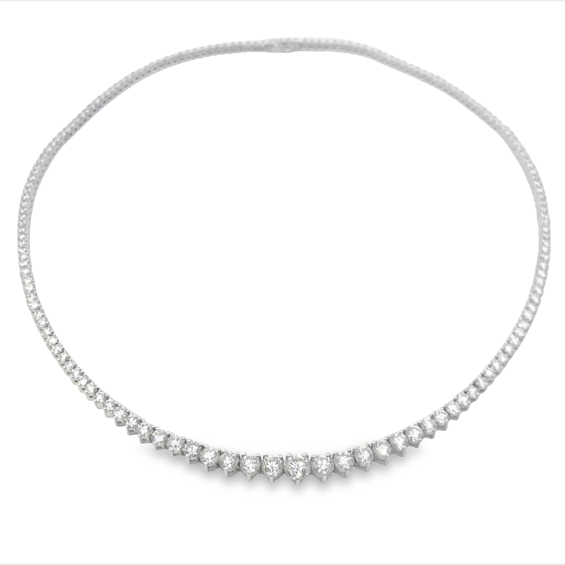 Platinum Necklace with 163 Round Diamonds 10.56 Tcw H VS