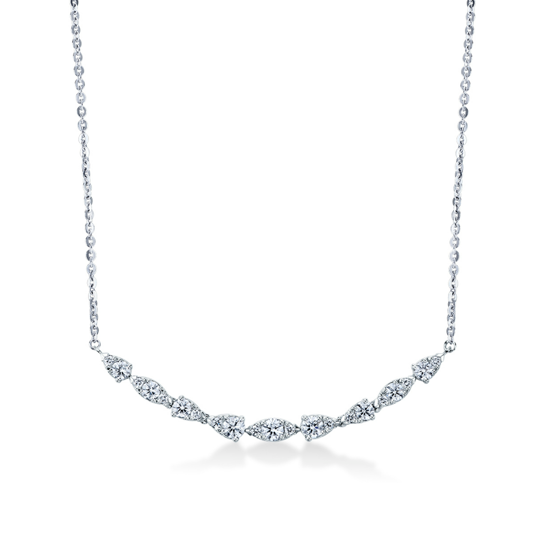 Hearts on Fire 18K White Gold Aerial Dewdrop Necklace - Small - with 21 Round Diamonds 0.50 Tcw G-H VS-SI