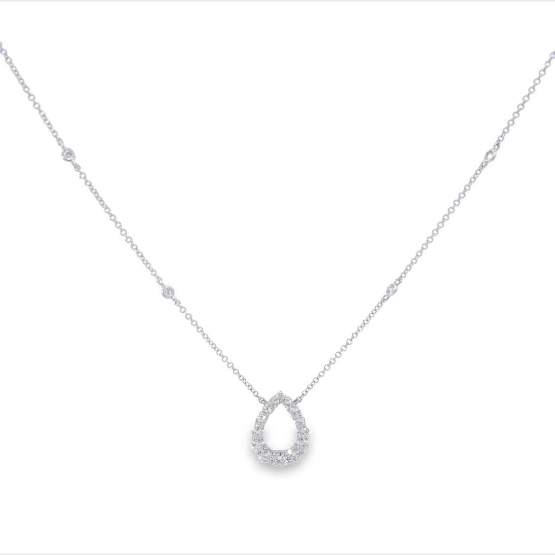 14K White Gold Diamond Necklace