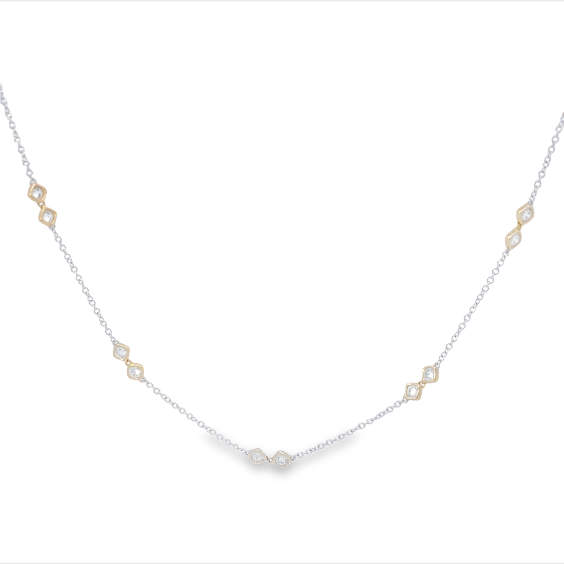 14K White and Yellow Gold Diamond Necklace