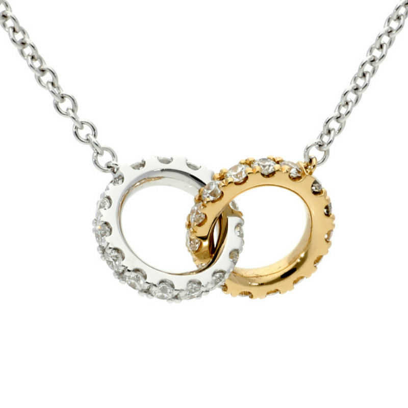 Hearts on Fire 18K Yellow & White Gold Classic Interlocking Circle Necklace
