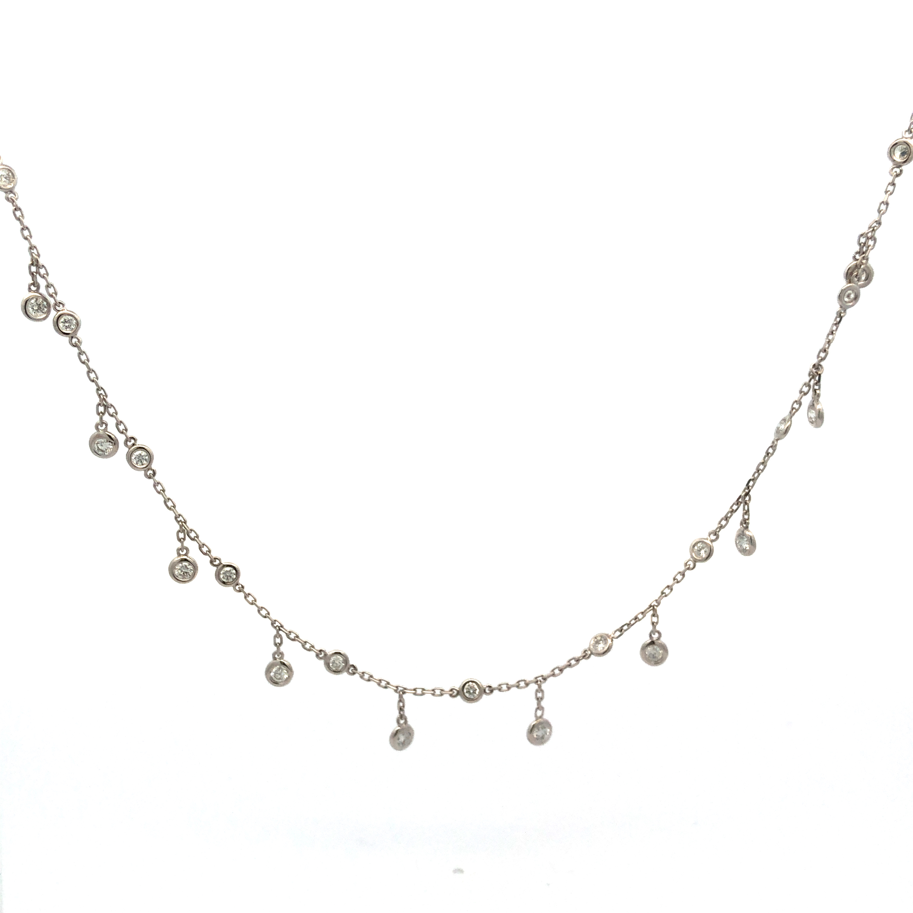 14K White Gold Diamond Necklace