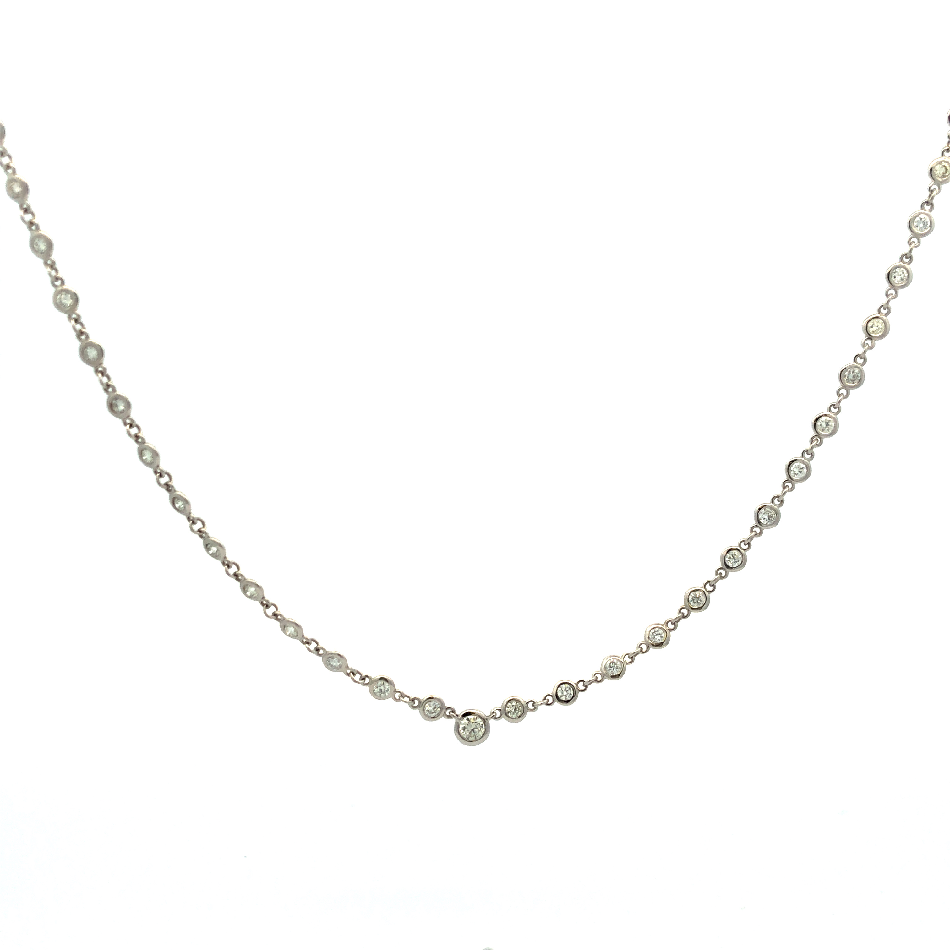 14K White Gold Diamonds by the Yard Necklace