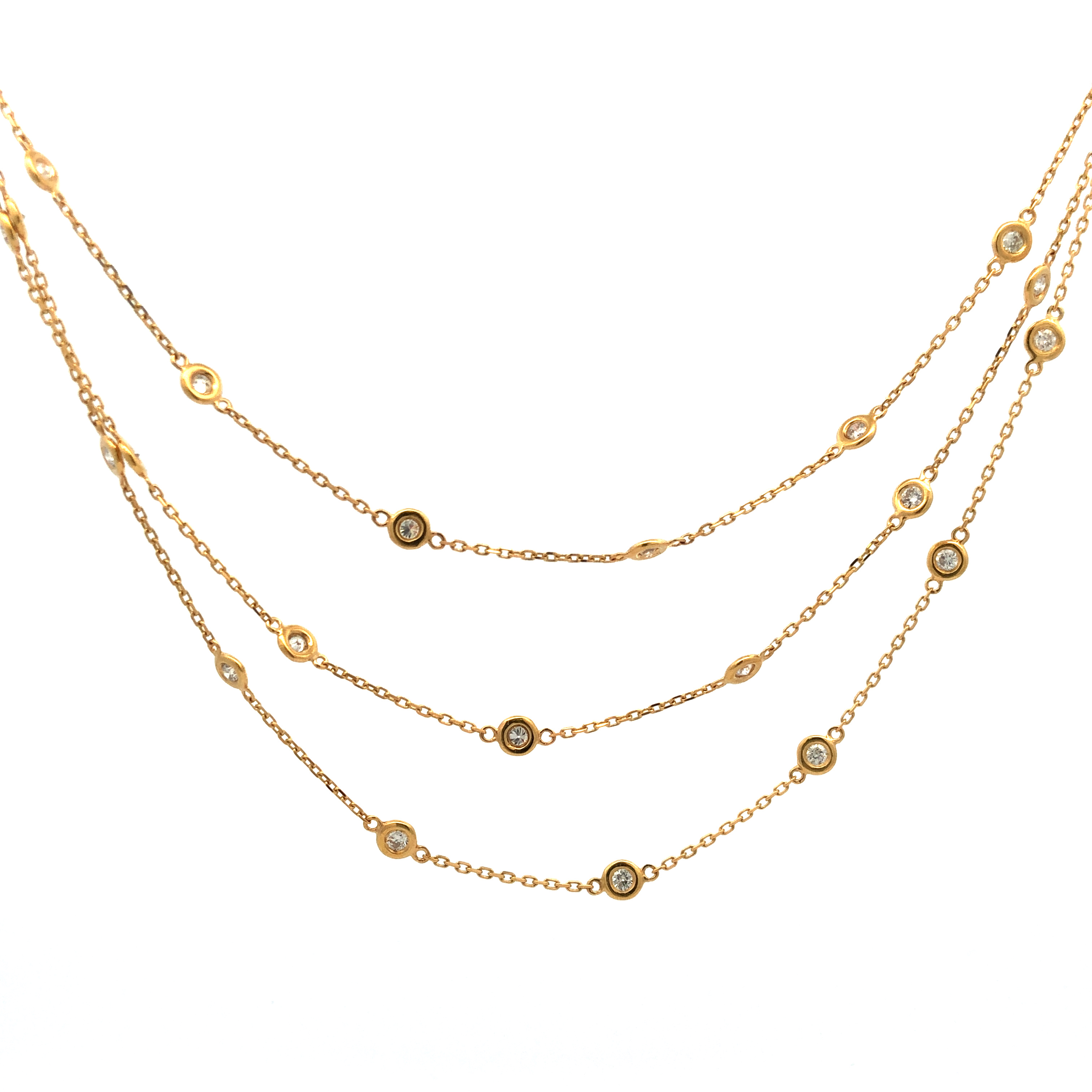 18K Yellow Gold Diamonds by the Yard Necklace 42