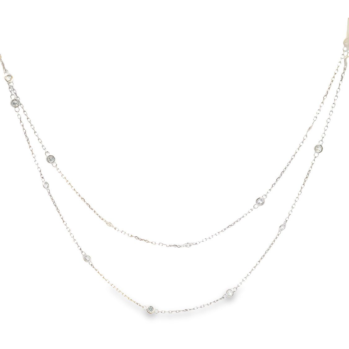 14K White Gold Diamonds by the Yard Necklace 36