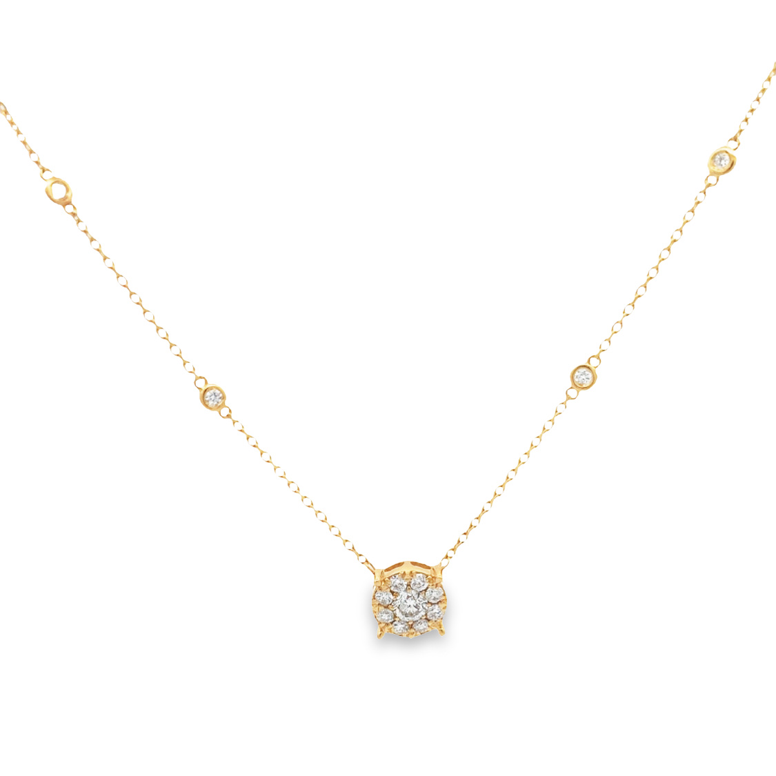 14K Yellow Gold Diamond Necklace