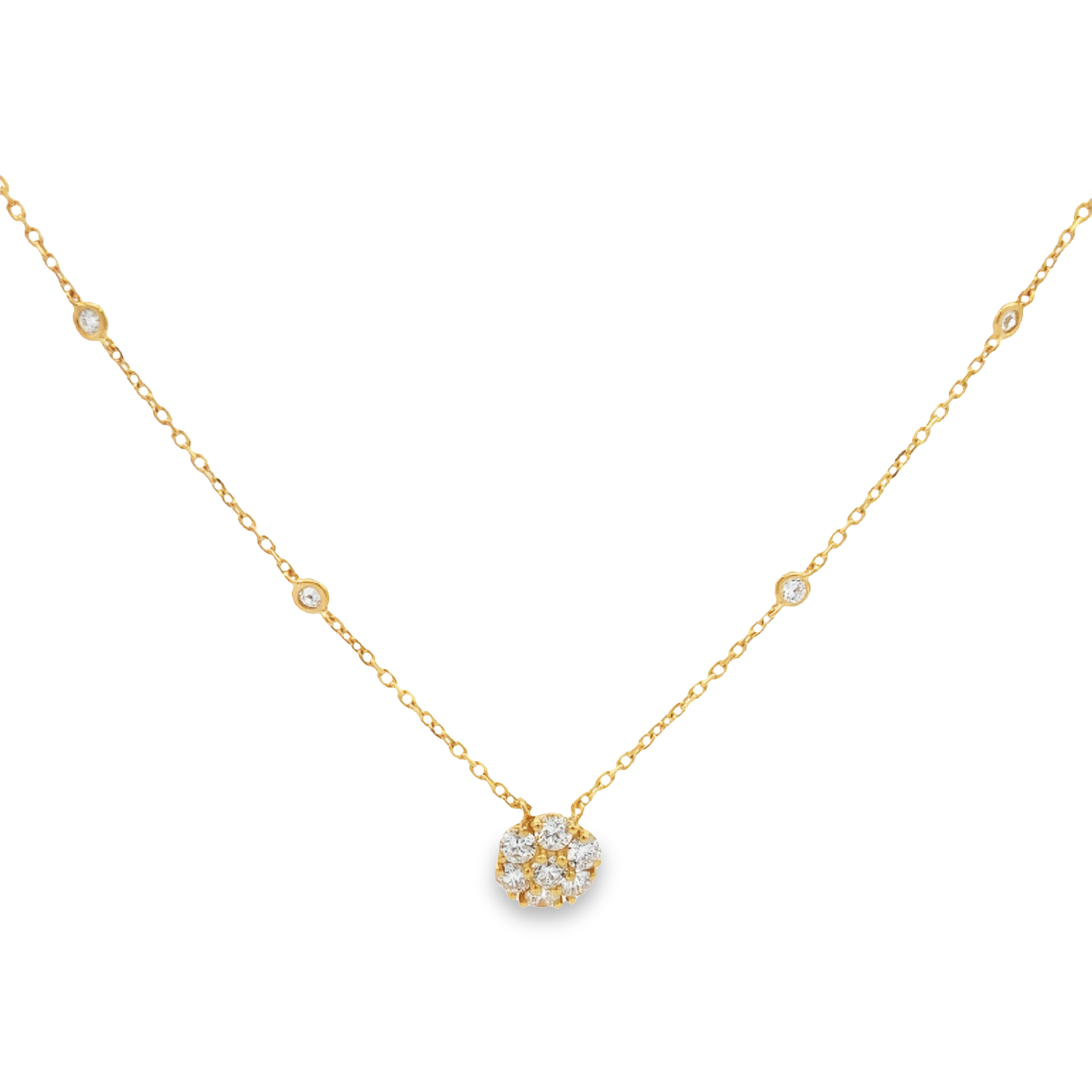 18K Yellow Gold Diamond Necklace