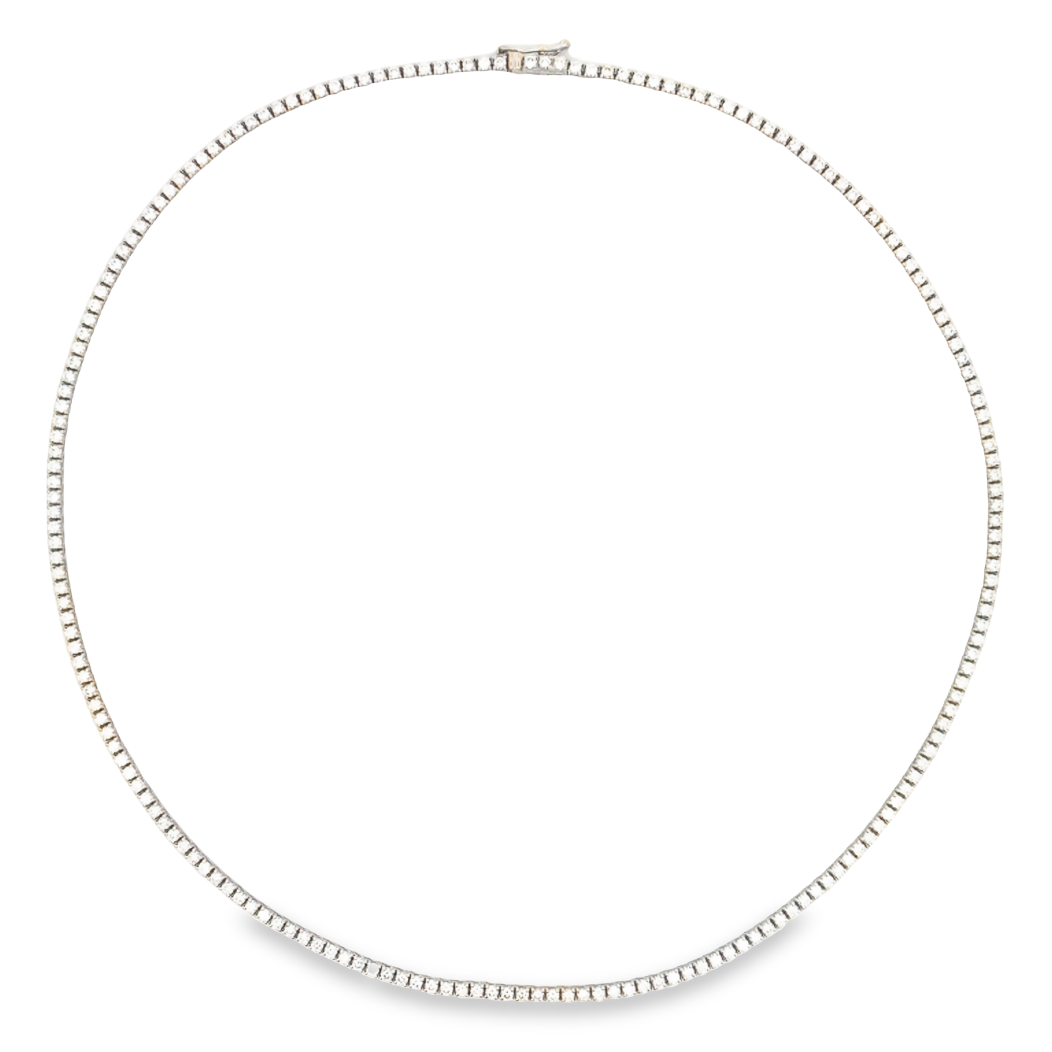 18K White Gold Diamond Tennis Necklace
