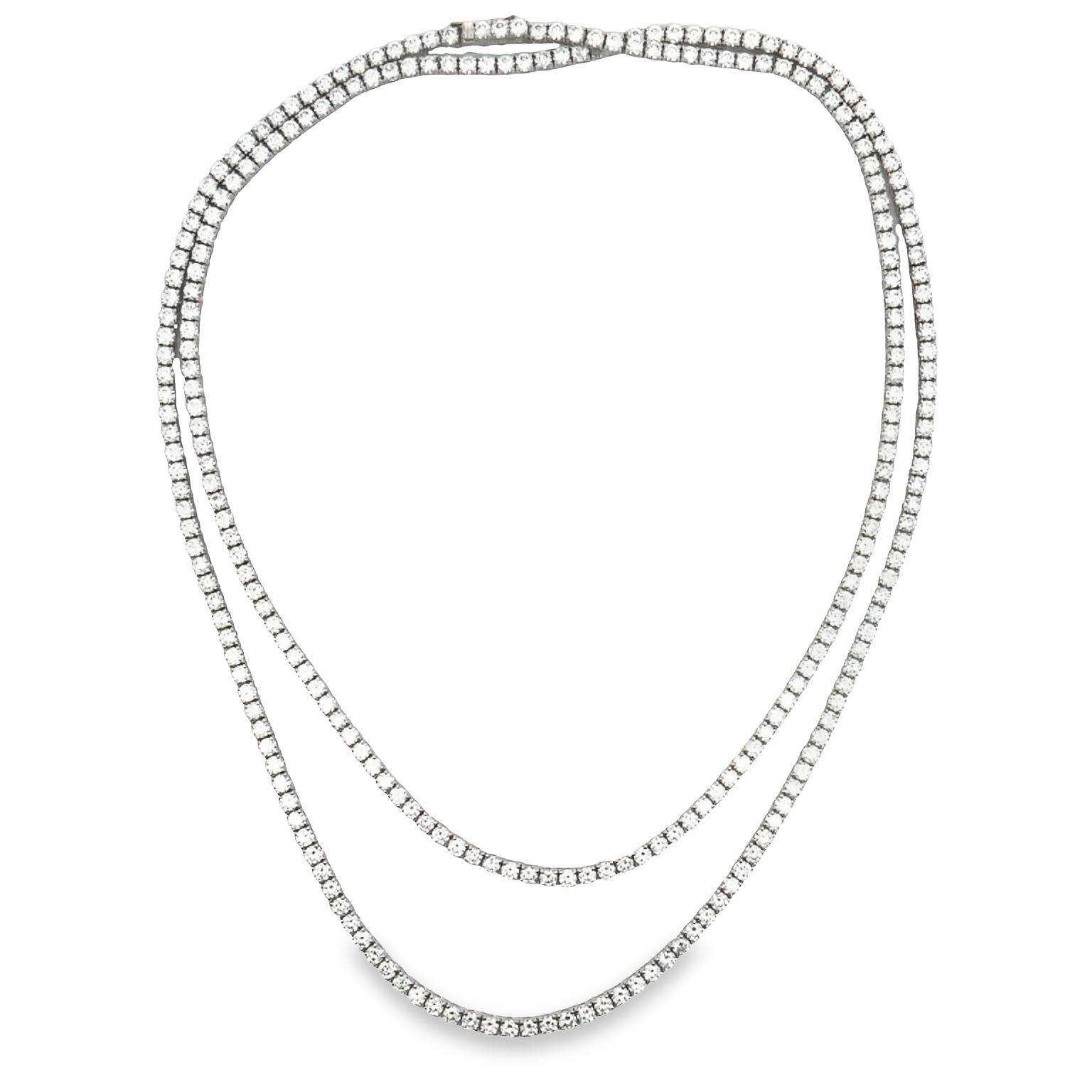 18K White Gold Diamond 32 Tennis Necklace