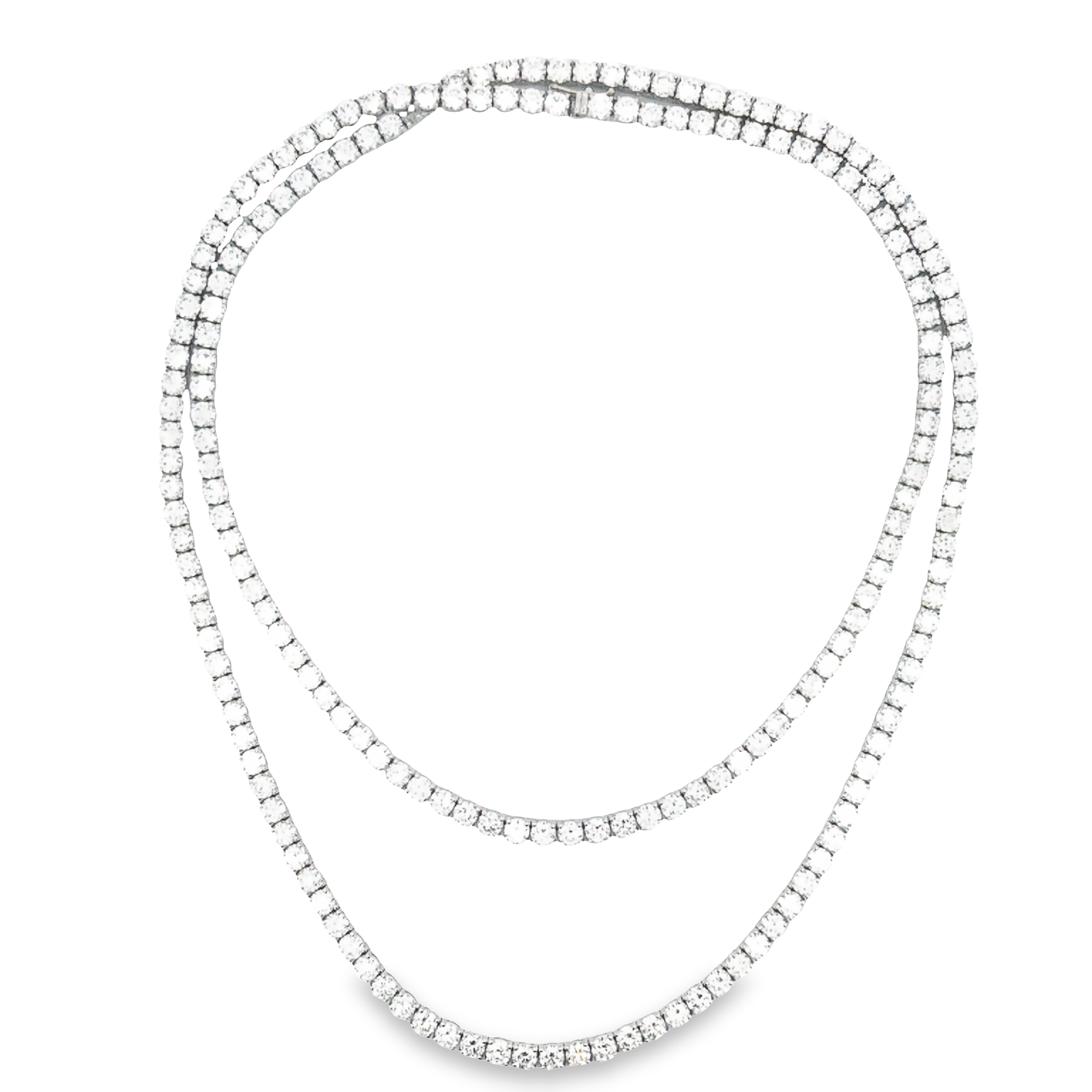 18K White Gold 32 Diamond Tennis Necklace